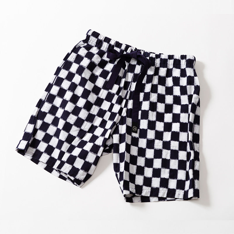 久留米絣のアウトドアショーツ ICHIMATSU NAVY